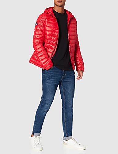 Superdry Shine Hooded Fuji Chaquetas de los Hombres, Color Rojo, S