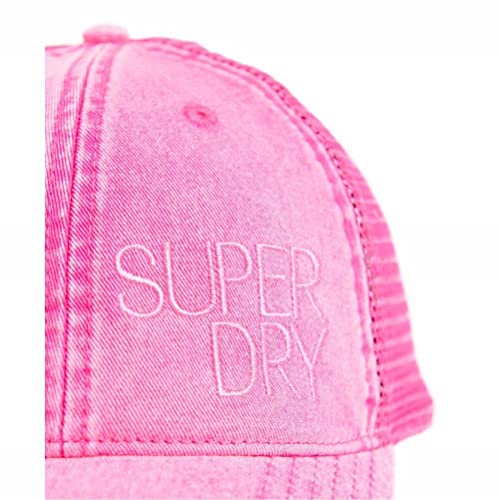 Superdry Trucker Cap Gorra de béisbol, Rosa (Pink Acid Wash H2e), OS (Talla del Fabricante:OS) para Mujer