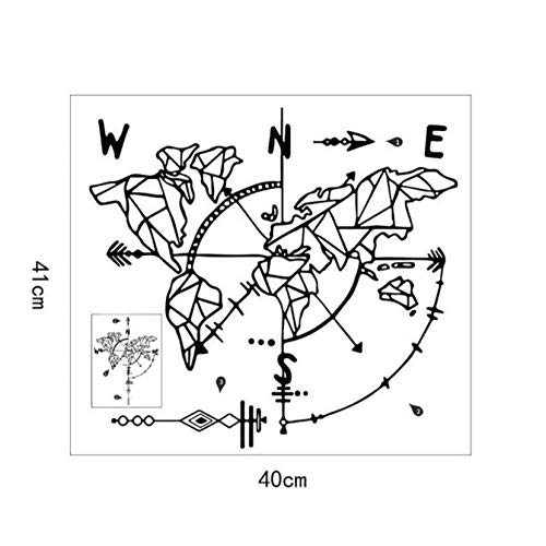 Sur, Norte, Este, Oeste Cuatro Direcciones Mapa De Brújula Pegatinas De Pared Decoración De Sala De Estar Extraíble Habitación Familiar Calcomanía De Pvc Diseño De Arte Hogar