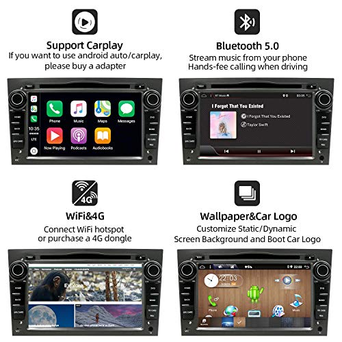 SXAUTO Android 10 Autoradio Compatible Opel Meriva/Corsa/Zafira/Vivaro/Antara - [2G+32G] - Gratis Cámara Canbus - 2 DIN 7 Pulgada - Soporte Dab 4G WLAN BT5.0 Carplay Volante Android Auto Mirrorlink