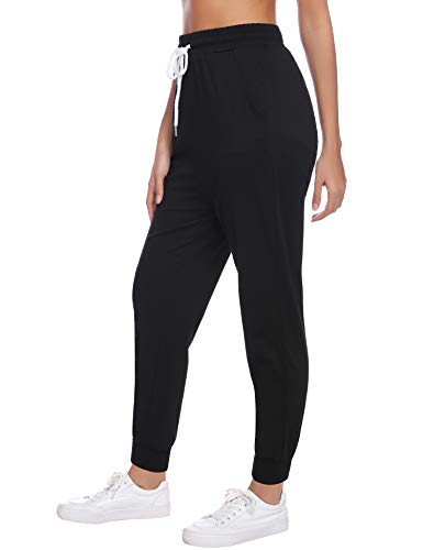 Sykooria Pantalones Deportivos Casuales para Mujer, Pantalones de Jogger de Cintura con cordón de algodón Pantalones de chándal Suaves y Ligeros Pantalones de chándal con Bolsillo