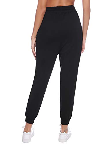 Sykooria Pantalones Deportivos Casuales para Mujer, Pantalones de Jogger de Cintura con cordón de algodón Pantalones de chándal Suaves y Ligeros Pantalones de chándal con Bolsillo