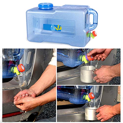 sympuk 25L Bidón Plástico con Grifo, Contenedor De Agua Portátil, Tanque De Almacenamiento Agua, Seguro, No Tóxico Y De Gran Capacidad, Adecuado para El Uso De Coches De Viaje De Campo