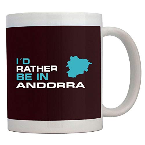 Teeburon I'd rather be in Andorra Map Taza cerámica 11 onzas