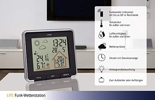 TFA Dostmann Life Estación meteorológica, Negro, L210 x B50 x H175 mm