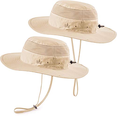 The Friendly Swede Sombrero de Pescador para Actividades al Aire Libre con Inserciones de Red y Logo Bordado (Pack de 2) (Kaki)