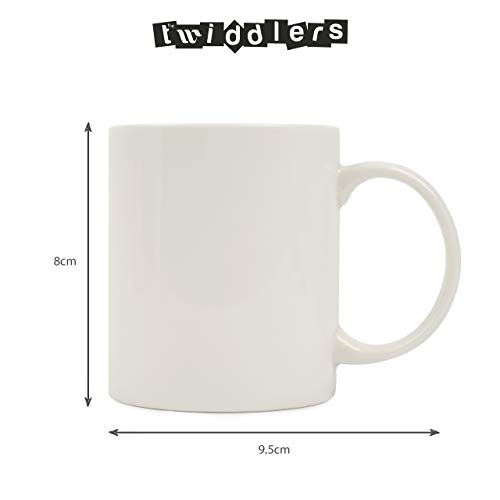 THE TWIDDLERS - Juego de 11 Piezas para Diseñar Tu Taza - Set Incluye 4 Tazas de Porcelana Blanca para Diseñar y Pintar más 7 Rotuladores