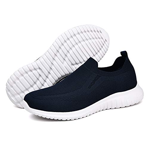 TIOSEBON Zapatillas sin Cordones para Hombre Zapatillas de Tenis de Deporte Ligeras Casuales para Correr y Caminar 47 EU Azul Oscuro