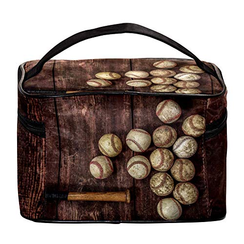 TIZORAX Old Baseball On Board Cosmetic Bag Travel Toiletry Case Large Makeup Organizer Box