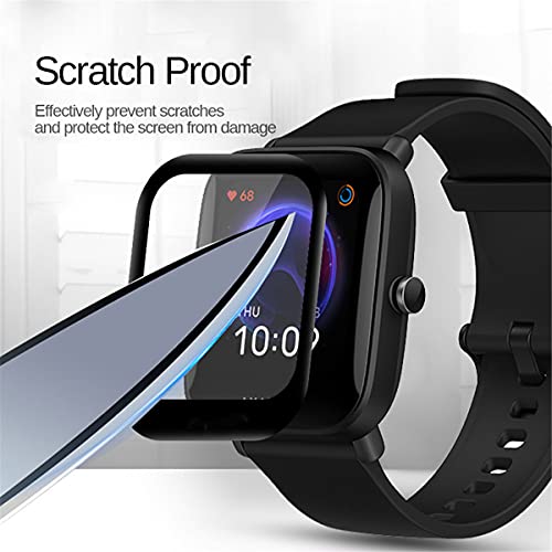 TLING [3 Pack Protector de Pantalla para Amazfit Bip S/Amazfit Bip S Lite, [3D Curvado Cobertura] HD Clear Soft Film Protector Pantalla para Amazfit Bip S/Amazfit Bip S Lite, Negro