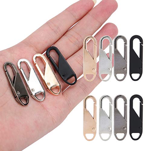 Tnfeeon 12 PCS Zipper Head Spring Zipper Puller Zipper Slider Head Accesorio Aleación Desmontable para Estuche