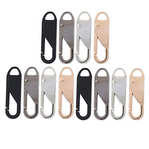 Tnfeeon 12 PCS Zipper Head Spring Zipper Puller Zipper Slider Head Accesorio Aleación Desmontable para Estuche