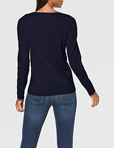 Tommy Hilfiger Boat Neck Sweater, Suéter para Mujer, Azul (Desert Sky), XS