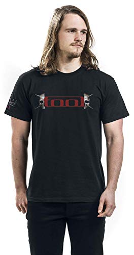 Tool Skull Spikes Hombre Camiseta Negro XL, 100% algodón, Regular