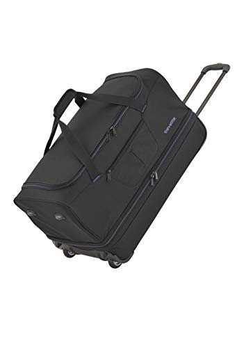 Travelite Basics Trolley Reisetasche auf Rollen 55cm, erweiterbar auf 64 Liter Volumen, in DREI Farben Bolso de Viaje 55 Centimeters 51 Negro (Schwarz/Blau)