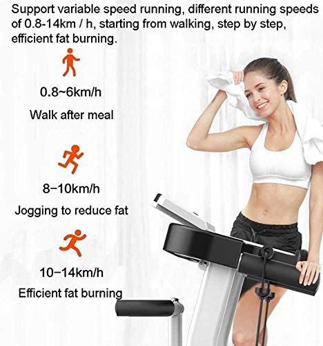 Treadmill Cinta De Correr Plegable Maquinaria Gimnasio Equipo Fitness Ejercicio Aeróbico Pequeño Pérdida Peso Adelgazamiento Máquina Caminar Silenciosa Carga Máxima 150KG Cinta Black