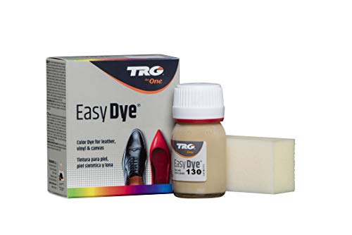 TRG The One - Tinte para Calzado y Complementos de Piel | Tintura para zapatos de Piel, Lona y Piel Sintética con Esponja aplicadora | Easy dye #130 Beige, 25ml