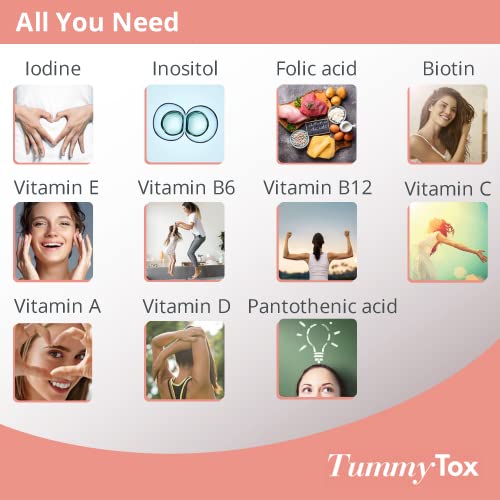 TummyTox Multivitamin Gummies - 60 Ositos - Gominolas Multivitamínicas con Biotina, Ácido Fólico, Vitamina C, Vitamina E y otros 6 Micronutrientes contienen - Gomitas con sabor a Fresa Natural