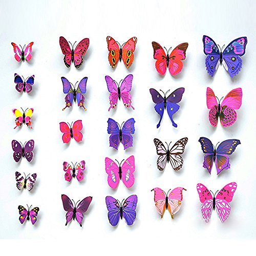 UEETEK 12 imanes para nevera con diseño de mariposas en 3D, para manualidades, decoración de pared