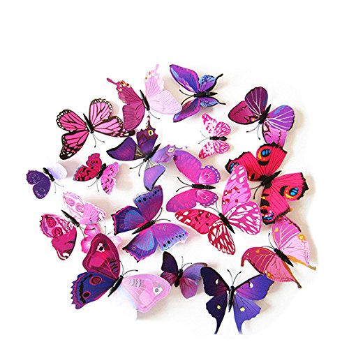 UEETEK 12 imanes para nevera con diseño de mariposas en 3D, para manualidades, decoración de pared