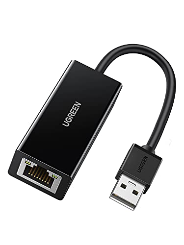 UGREEN Adaptador USB a Ethernet RJ45, Adaptador Tarjeta de red Lan Ethernet 100Mbps a USB 2.0 para Consola de Switch, XiaoMi Mi Box S, Mi Box 3, Macbook Pro, Macbook Air, Wii, WiiU, Chromecast (Negro)