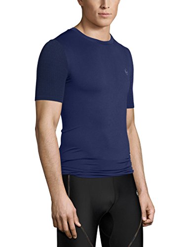 Ultrasport Basic Noam Camiseta de compresión sin Costuras, Hombre, Azul Marino, S/M