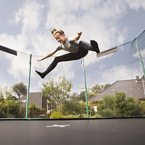 Ultrasport Cama elástica de jardín Uni-Jump Trampolín Infantil, certificación Intertek GS, con Superficie de Salto, Red de Seguridad, Unisex Niños, Verde, 366 cm