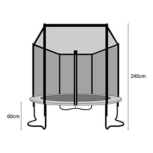 Ultrasport Cama elástica de jardín Uni-Jump Trampolín Infantil, certificación Intertek GS, con Superficie de Salto, Red de Seguridad, Unisex Niños, Verde, 366 cm