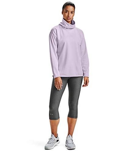 Under Armour Armour Fleece Funnel Neck Sudadera con Capucha, Cristal Lila (570)/Blanco, M para Mujer