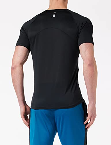 Under Armour Qualifier Camiseta para Correr de Hombre, Ropa Deportiva Masculina Ultraligera y Transpirable, cómoda y Ajustada Camiseta Deportiva, Black/Black/Reflective (001), SM