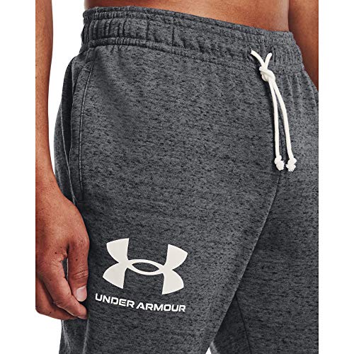 Under Armour UA Rival Terry Jogger, Pantalones Deportivos Hombre, Pitch Gray Full Heather/Onyx White, XL