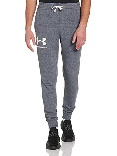 Under Armour UA Rival Terry Jogger, Pantalones Deportivos Hombre, Pitch Gray Full Heather/Onyx White, XL