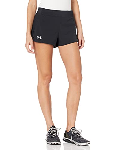 Under Armour UA Speedpocket Run Short Pantalón Corto, Mujer, Negro (Black/Black/Reflective 001), M