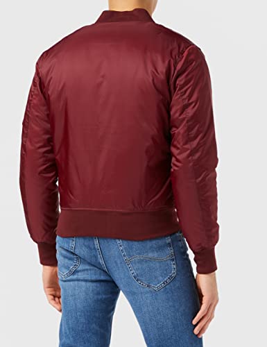 Urban Classics Basic Bomber Jacket - Chaqueta Hombre, Rojo (burgundy 606), Medium