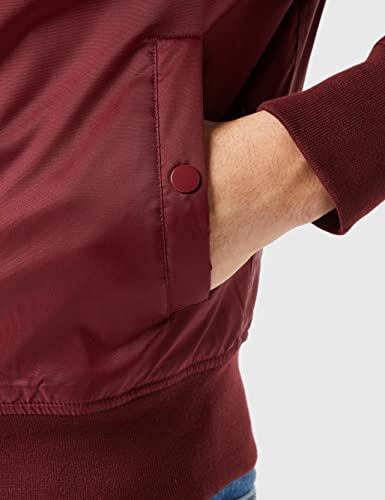 Urban Classics Basic Bomber Jacket - Chaqueta Hombre, Rojo (burgundy 606), Medium