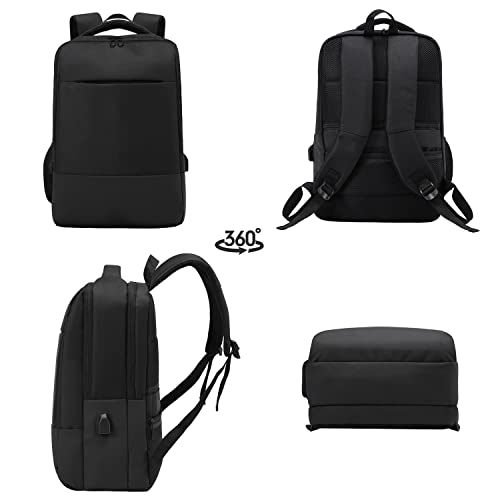 Utapossin Mochila Portátil, Mochila Antirrobo Impermeable, 15.6 Pulgadas Mochila Portatil, Mochila Impermeable, Impermeable Mochila Portatil, con Puerto de Carga USB (15,6", Negro)