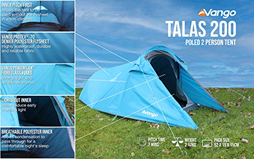 Vango Talas Tent, Unisex Adulto, River Blue, 200, 2 Personas