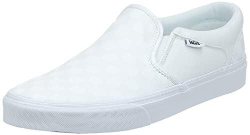 Vans Asher, Zapatillas sin Cordones Hombre, Blanco Checkers Black Natural, 42.5 EU