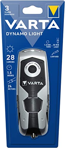 VARTA Dynamo Light LED Linterna, Negro, Gris