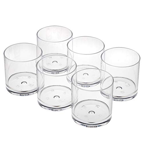 Vasos de Whisky ron Plástico duro Premium reutilizables policarbonato cristal copas irrompibles 30cl - Juego de 6 vasos