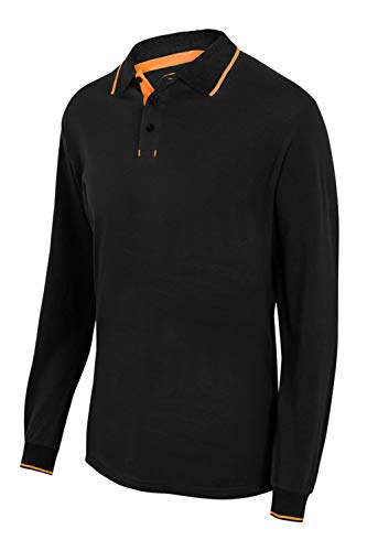 Velilla 105515 0/19 - NEGRO/NAR.FLOUR XL - Polo bicolor con raya manga larga Negro Talla XL