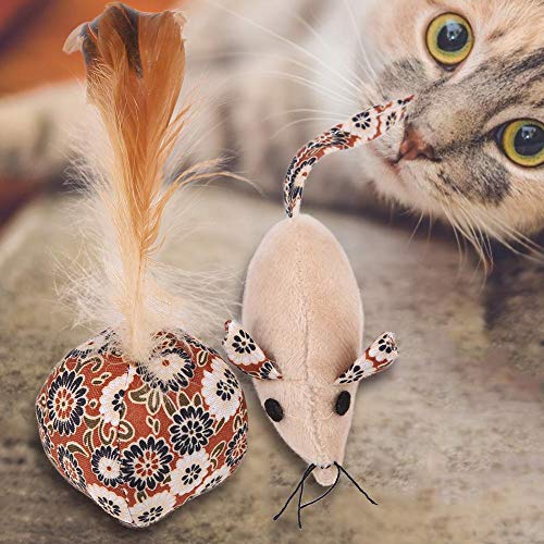 【Venta del día de la Madre】 Teaser de Gato, Juguete con Forma de ratón de Gato ecológico, ratón de Gato Duradero de sisal para Juguetes de Gato
