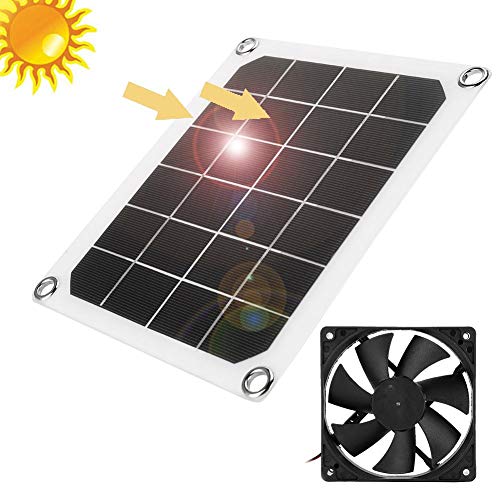 Ventilador de Escape Del Panel Solar, Ventilador de Escape Solar Impermeable Ip65 Para Exteriores, Ventilador de Escape Portátil Para Vehículos Recreativos, Invernaderos, Casas Para Mascotas, Galliner