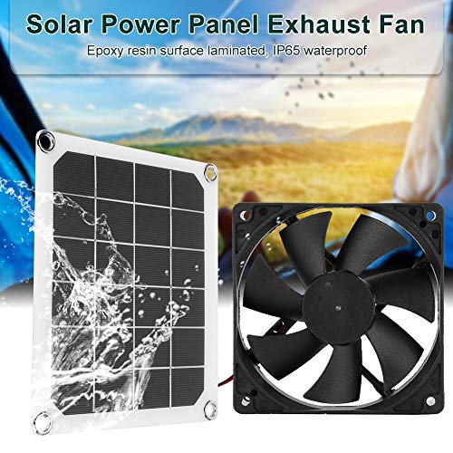 Ventilador de Escape Del Panel Solar, Ventilador de Escape Solar Impermeable Ip65 Para Exteriores, Ventilador de Escape Portátil Para Vehículos Recreativos, Invernaderos, Casas Para Mascotas, Galliner