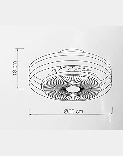 Ventilador de Techo DC MISTRAL LED 72W Dimable Zioneled Negro Ø50cm