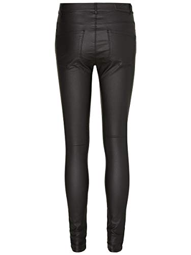 Vero Moda Vmseven NW SS Smooth Pants Noos Pantalones, Negro (Black/Coated), 36W / 30L para Mujer