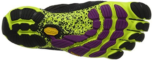 Vibram FiveFingers V-Run, Zapatillas Mujer, Multicolor (Black/yellow/purple), 35 EU