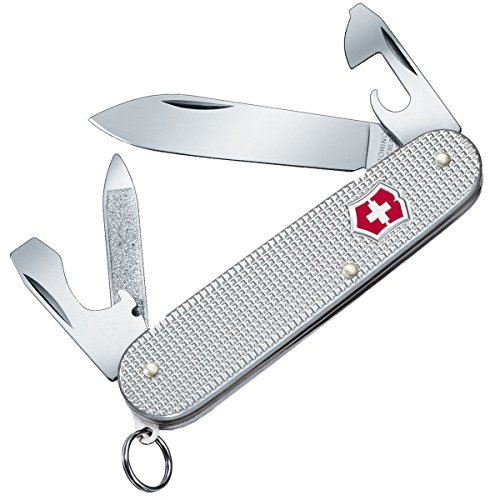 Victorinox Cadet Alox Navaja con 9 funciones, con cachas de alox de alta calidad y lima de uñas, color plata