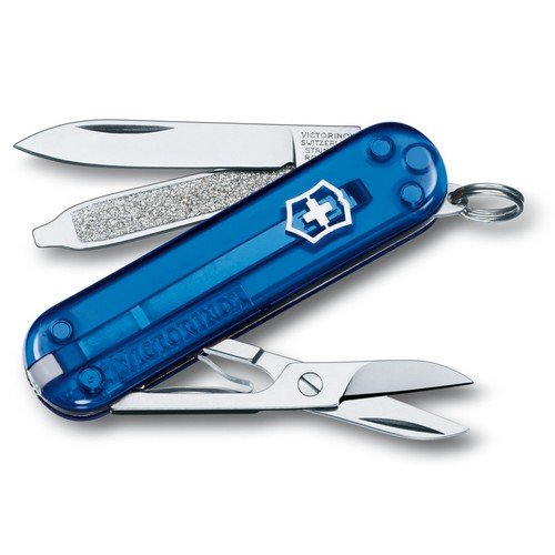 Victorinox Classic SD 0.6223.T2 - Navaja suiza con 7 funciones, color azul transparente