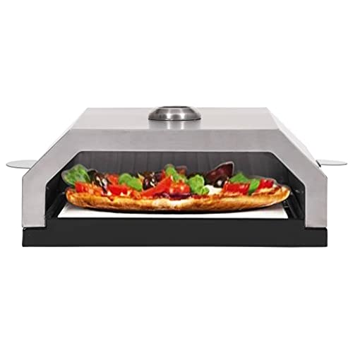 vidaXL Horno de Pizza con Piedra de Cerámica para Barbacoa Utensilio Cocina Plancha para Asar Tostador de Rápido Calentamiento Carbón Gas